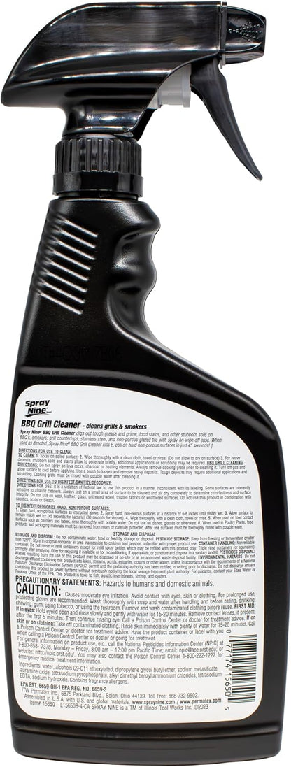 Spray Nine 15650 Barbeque Grill Cleaner, 22 oz.