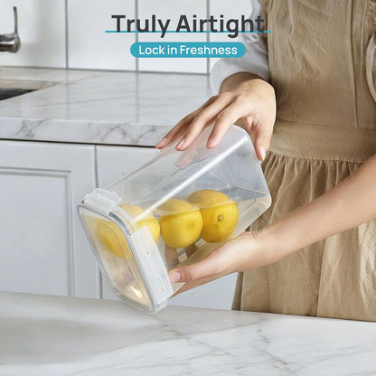 Airtight Food Storage Containers with Lids, Vtopmart 24 pcs Plastic Kitchen and Pantry Organization Canisters for Cereal, Dry Food, Flour and Sugar, BPA Free, Includes 24 Labels，Black
