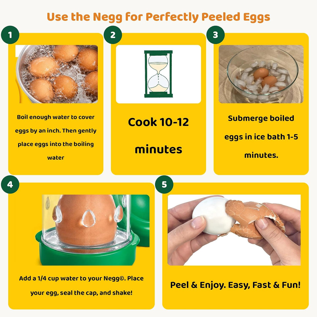 The Negg Boiled Egg Peeler - White