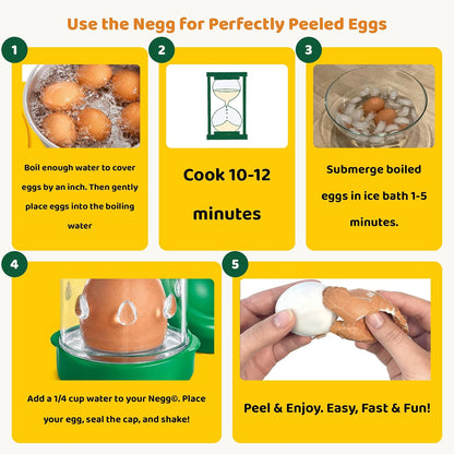 The Negg Boiled Egg Peeler - White