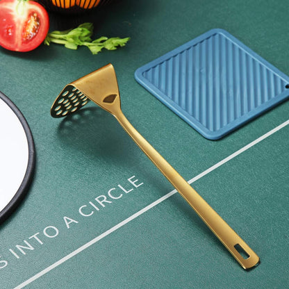 Gold Ladle, Berglander Stainless Steel Kitchen Ladle With Titainium Gold Plating, Soup Ladle, Cooking Ladle, Metal Soup Spoon For Cooking, Dishwasher Safe, Easy to Clean