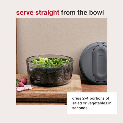 Zyliss Swift Dry Salad Spinner - Fruit Cleaner & Lettuce Spinner with Push Pump - Non-Slip Bowl - Dishwasher Safe - Large