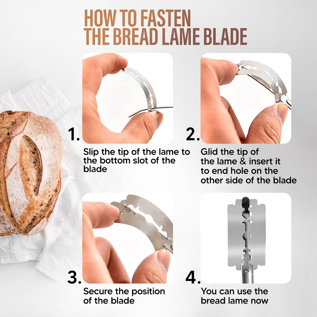 RICCLE Bread Lame, Sourdough Scoring Tool, Bread Scoring Tool, 10-Blade Set