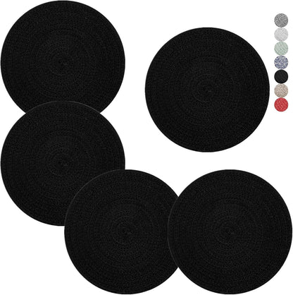 Trivets for Hot Dishes, Pots and Pans, 8 Inches Hot Pads 5 Pcs, Pot Holders for Kitchen, Heat Resistant Mat Protect Counter, Coasters Set Home Essentials Farmhouse Decor (Brown)