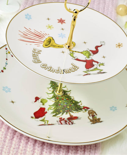 Lenox 898096 Merry Grinchmas Chip & Dip Bowl, Christmas Dishes, Festive Holiday Serveware