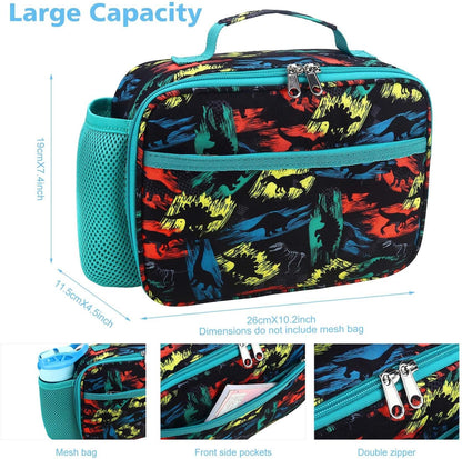 RHCPFOVR Kids Lunch Bag - Insulated Lunch Box for Boys Girls,Washable Lunch Bag and Reusable Toddler Leak-proof Lunchbox for School and Daycare - Colors A