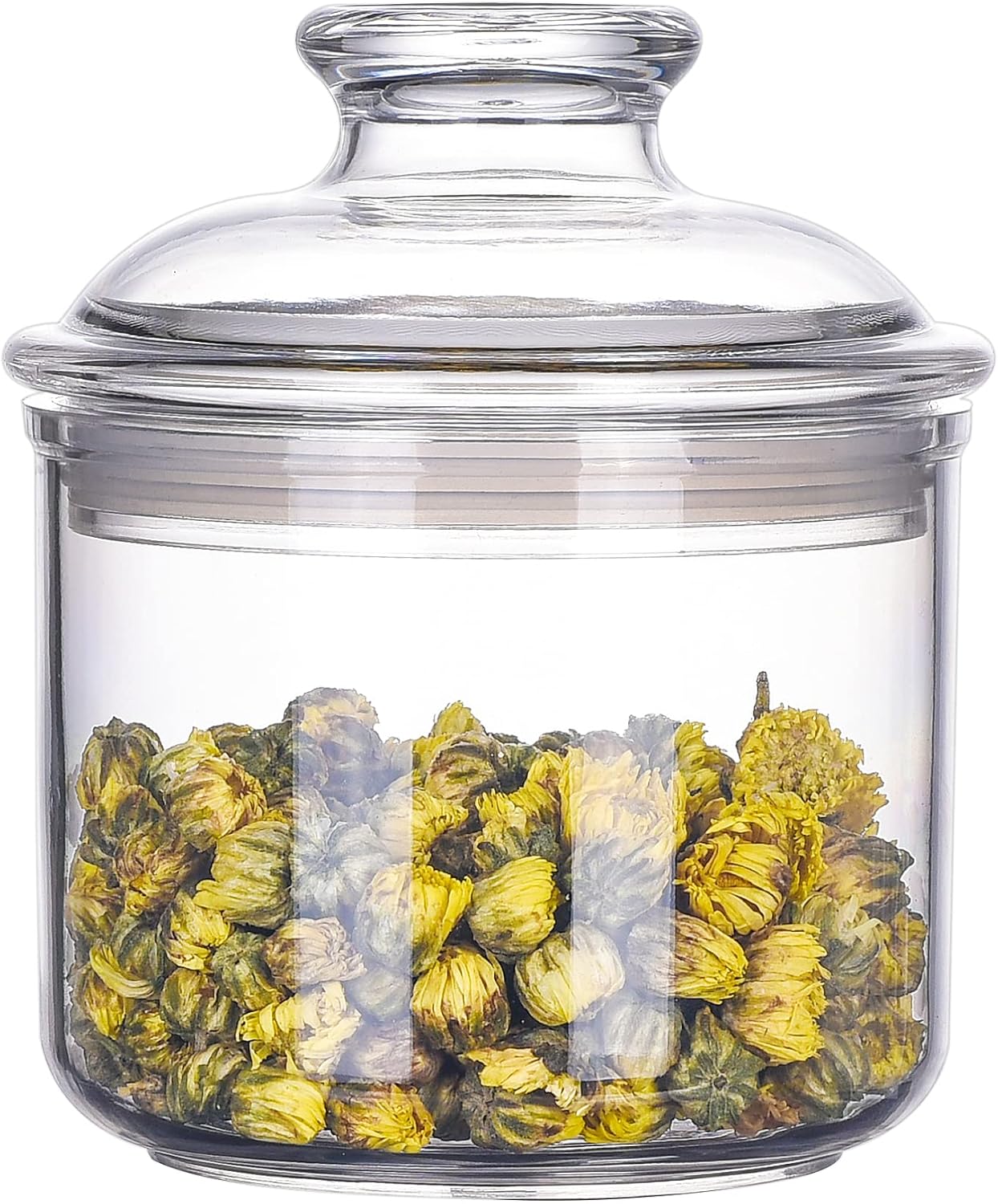 64 oz Reinforced Large Acrylic Canister with Locking Clamp, Airtight Flip Jar | Food Storage Container for Flour, Sugar, Coffee, Candy, Cookie etc