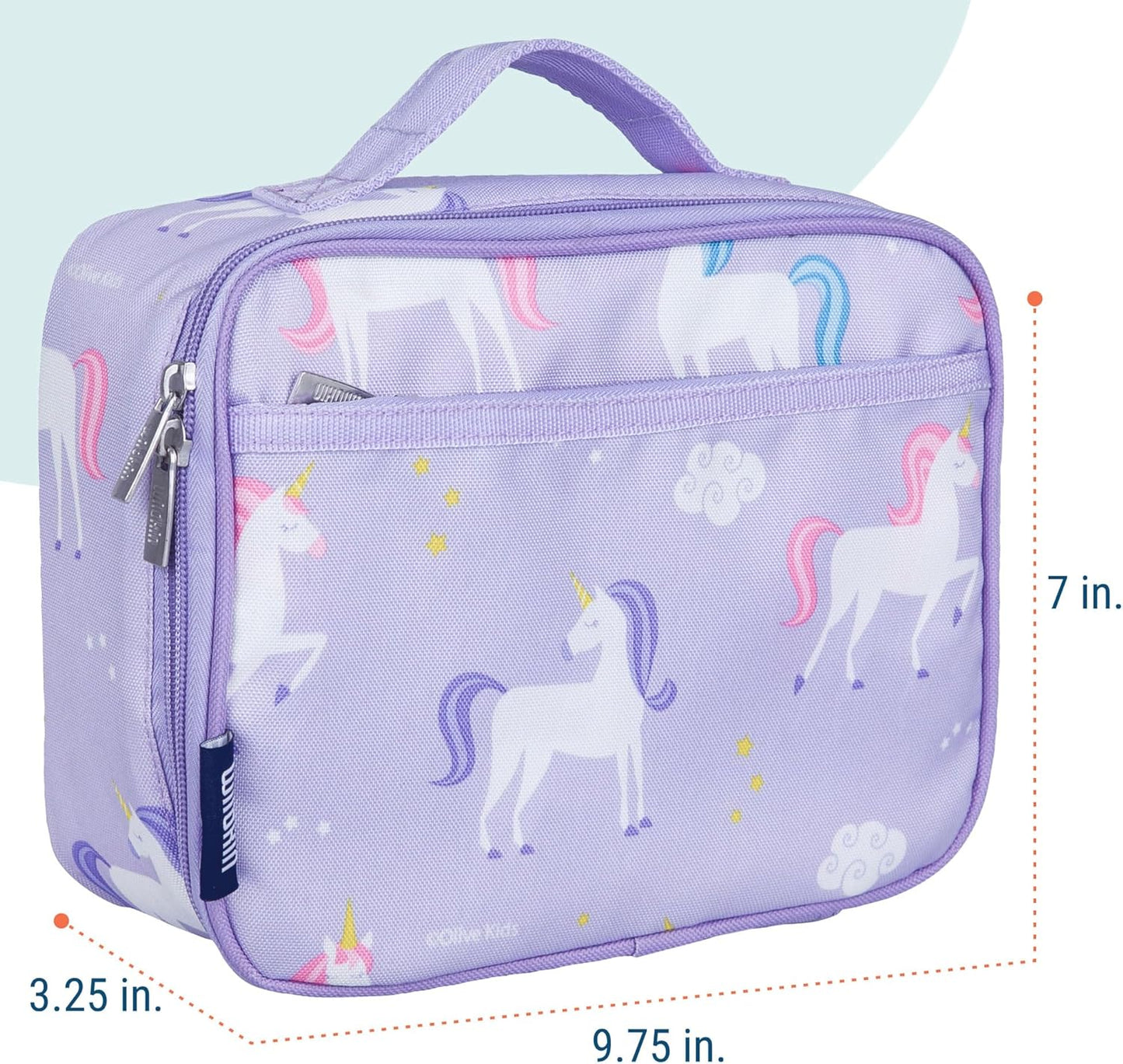 Wildkin Kids Insulated Lunch Box, Keeps Food Hot or Cold, BPA-Free with Mesh Pockets & Easy-Clean Lining – Ideal for School, Travel & Daycare – Holographic