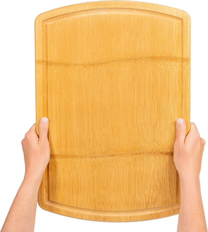 Greener Chef Luxury Bamboo Cutting Board Set of 3 with Glue-Free Surface Technology - Extra Spacious Wood Cutting Boards for Kitchen and XL Chopping Board Set - Replacements for Life