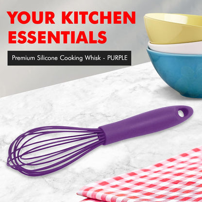 Chef Craft Premium Silicone Wire Cooking Whisk, 10.5 Inch, Red