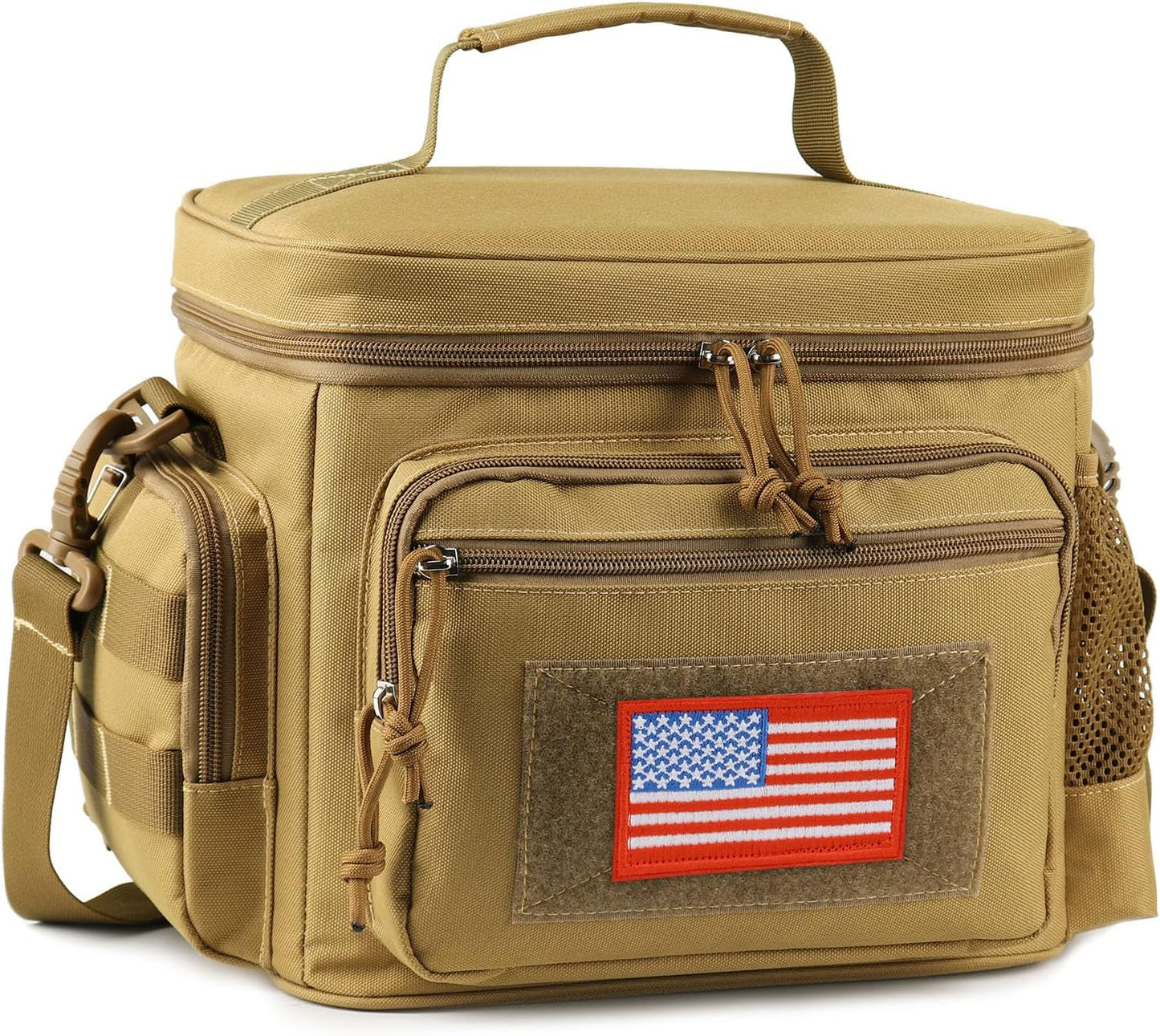 Lunch Box for Men, Tactical Lunch Bag MOLLE Webbing Leakproof Insulated Lunch Cooler Women Adult Meal with Adjustable Shoulder Strap Lunch Pail (Blue)
