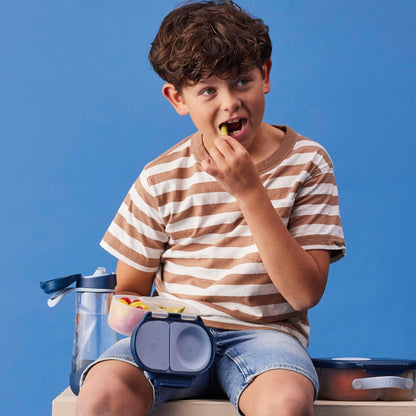 b.box Snack Box 2-Pack - Leak Proof Mini Bento Box for Kids & Toddlers, 2 Compartment Snack Containers for Kids, Dishwasher Safe, BPA-Free, PFAS-Free, Ages 4mo+, 1 3/4 Cup Each (Strawberry + Lilac)