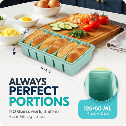 Silicone Freezer Trays with Lids, 2 Cup & 1 Cup & 1/2 Cup Soup Freezer Container Molds for Freezer - Leakproof, Dishwasher, Oven Safe, Ideal for Frozen Broth, Leftovers & Meal Prep, BPA Free 3 Pack