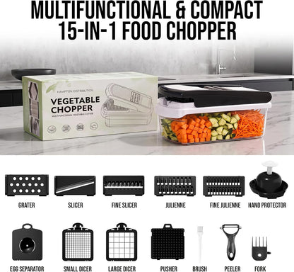 15 in 1 Vegetable Chopper Multifunction, Food Chopper, Egg Separator