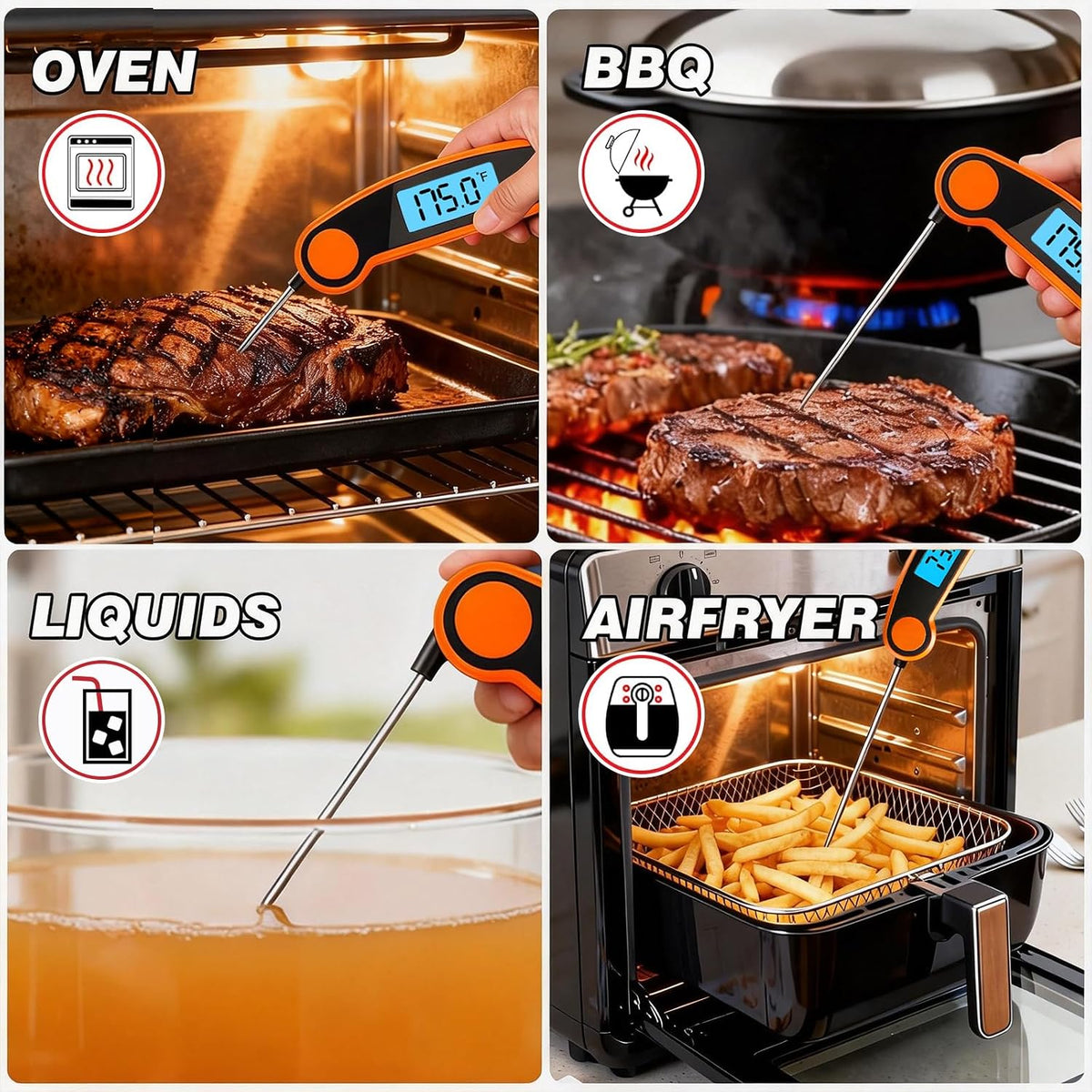 Oven Thermometer 2.75-Inch Dual Scale, 50-300°C/100-600°F, NSF 2‑Pack