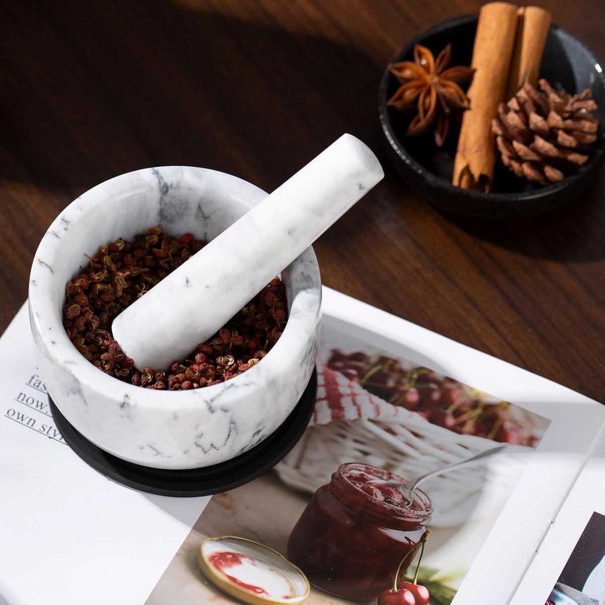 Pill Crusher, Mini Marble and Pestle Set, Pill Crusher Grinder Fine Powder, Arthritic Hands Pill Grinder