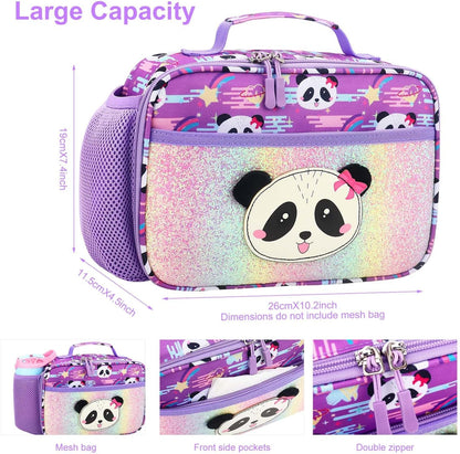 RHCPFOVR Kids Lunch Bag - Insulated Lunch Box for Boys Girls,Washable Lunch Bag and Reusable Toddler Leak-proof Lunchbox for School and Daycare - Colors B
