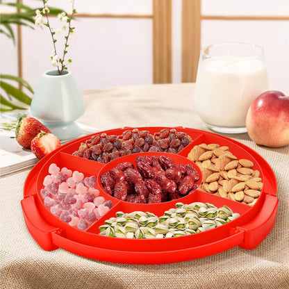 10 Inch Portable Cake Stand Carrier Holder with Lid and Handle Round Cake Storage Containers Cupcake Plastic Cake Cover Holder for Transport Red