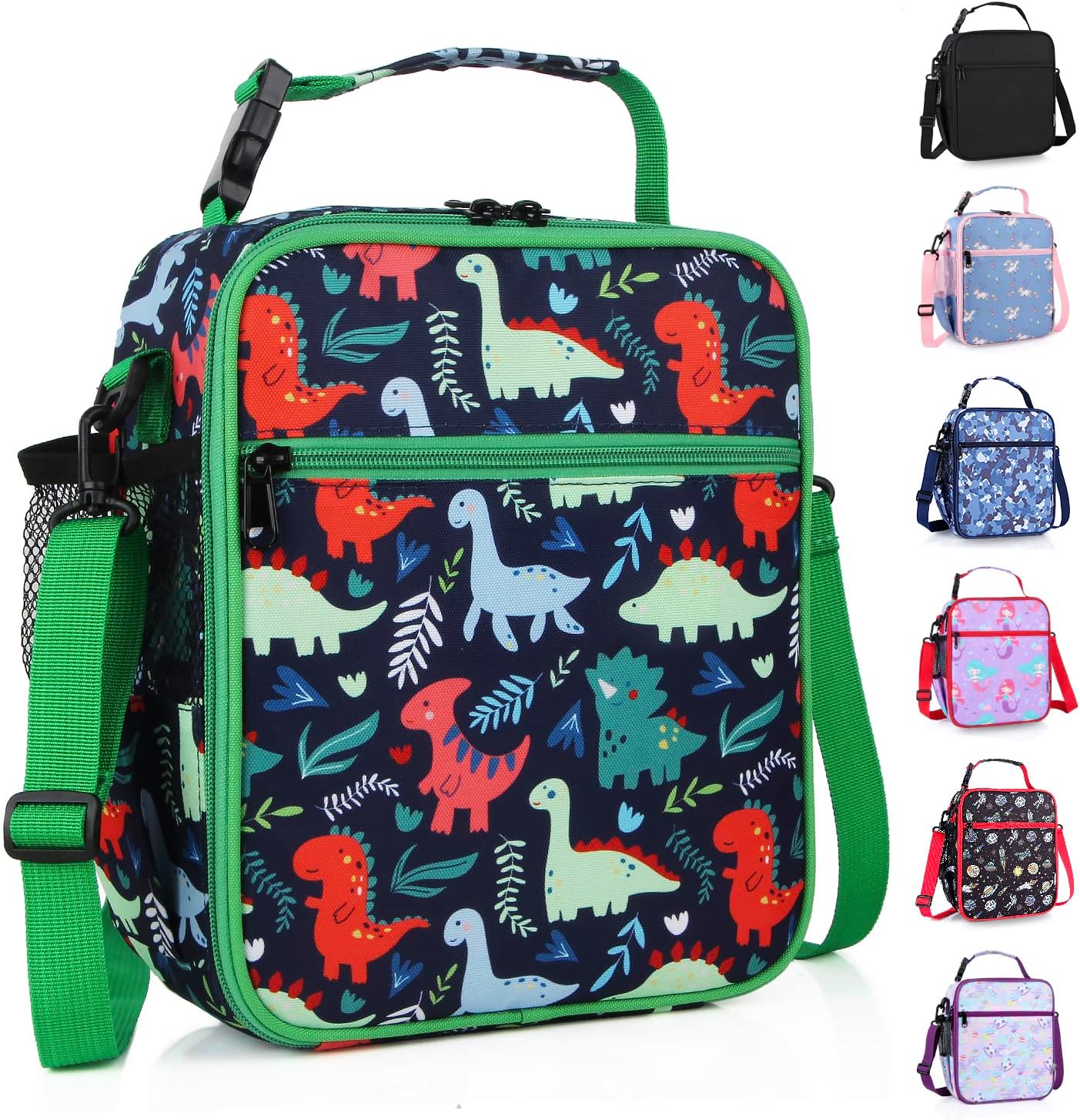 Kids Insulated Lunch Box Bag, Thermal Picnic Cool Bags with Adjustable Strap for Adults Children Women Men Boys Girls School Work (CAM-Blue)