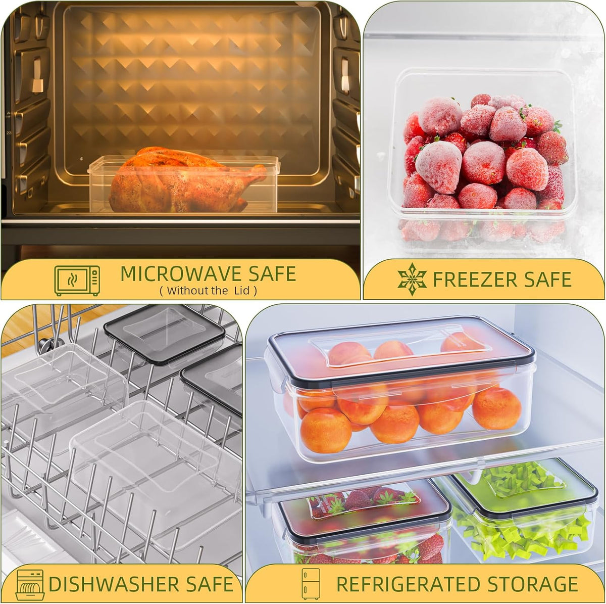 62 PCS Large Food Storage Containers with Lids Airtight (31 Lids &31 Containers) - Leakproof Meal-Prep Containers for Kitchen Storage Reusable Plastic Microwave/Dishwasher Safe with Labels & Pen