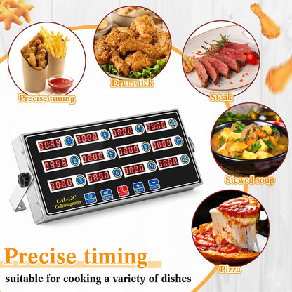 Relaxweex Commercial Digital Kitchen Timer for Cooking, 8 Channel