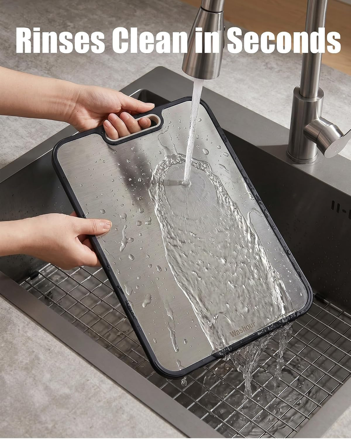 Titanium Cutting Board for Kitchen 16" x 11", 2-in-1 Cutting Mat
