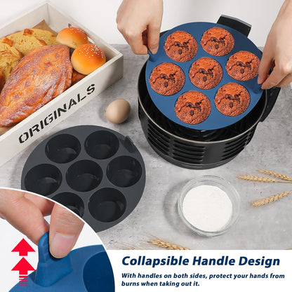 Webake Silicone Air Fryer Muffin Pan for Baking Egg Bites Silicone Mold, Nonstick 1.8 Inch Mini Muffin Tin BPA Free Set of 2