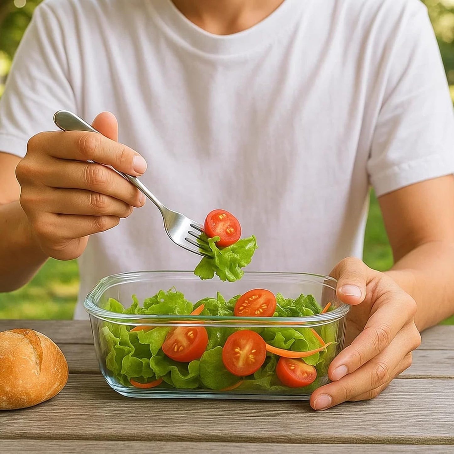 Neoflam 2 Compartment Glass Food Container with Airtight Lid – Divided Oval Bento Lunch Box with Vent, Reusable Meal Prep Storage, Microwave, Oven & Dishwasher Safe (37 oz, 1.1 Liter, 4.6 cups)
