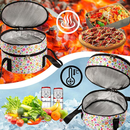 Casserole Carrier,Insulated Pie Carrier with Lid and Handle,Pie Carrier for Transport Pie Holders for Multiple Pies,Pie Carrying Case Casserole Carriers for Hot or Cold Food Picnic Pizza.12.5 Inch
