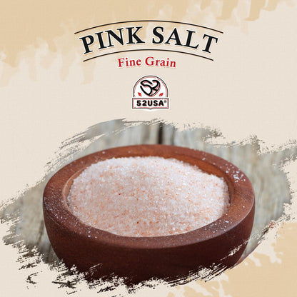 52USA Himalayan Pink Salt, Coarse Grain 1 lb, Salt for Grinder Refill