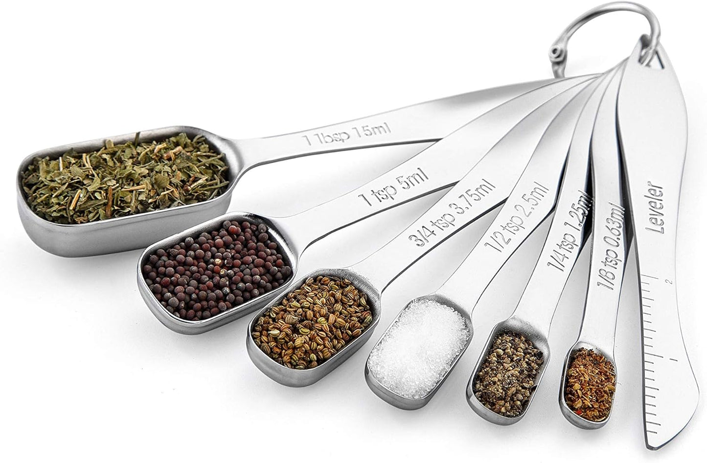 Spring Chef Stainless Steel Measuring Cups and Spoons Set of 14 with Leveler, Nesting Kitchen Metal Measuring Cups and Spoons Set for Dry and Liquid Ingredients, Perfect for Cooking & Baking