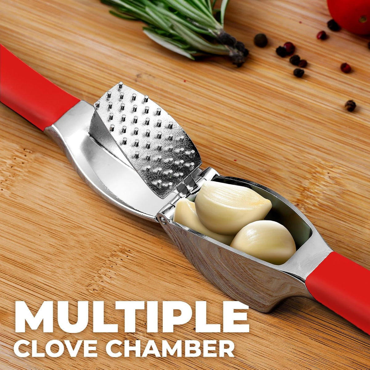 Zulay Kitchen Metal Comfort Grip Garlic Press