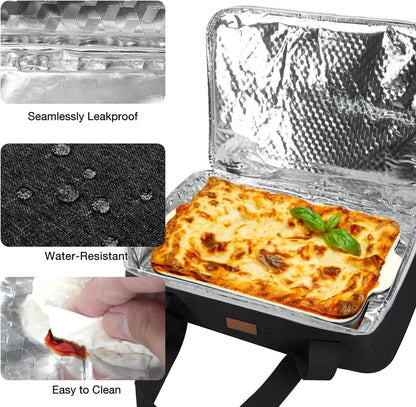Expandable Casserole Carrier Bag - Double Decker Food Bag, Insulated Casserole Carrier for Hot or Cold Food, Lasagna Holder Tote for Picnics,Beaches,Traveling or Gifts