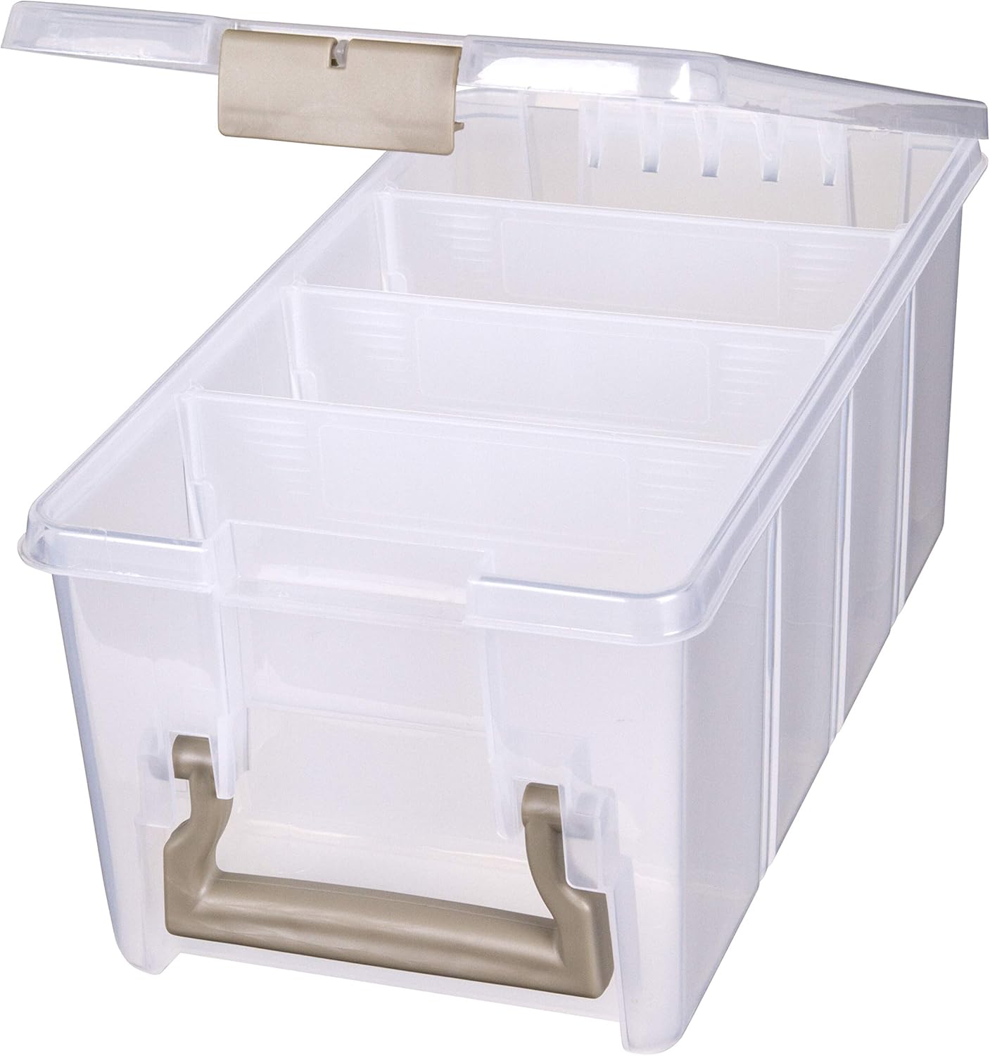 ArtBin Semi Satchel Portable Craft Organizer with 3 Dividers - Clear Plastic Storage Case for Art & Craft Supplies
