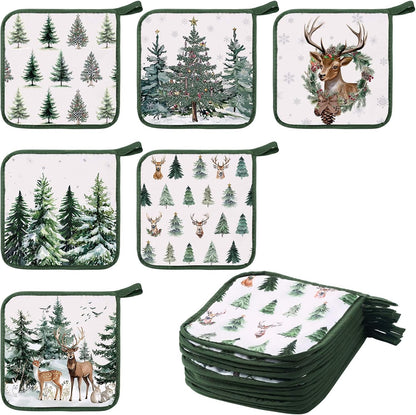 Bencailor 12 Pcs Christmas Wildflower Pot Holders with Pocket