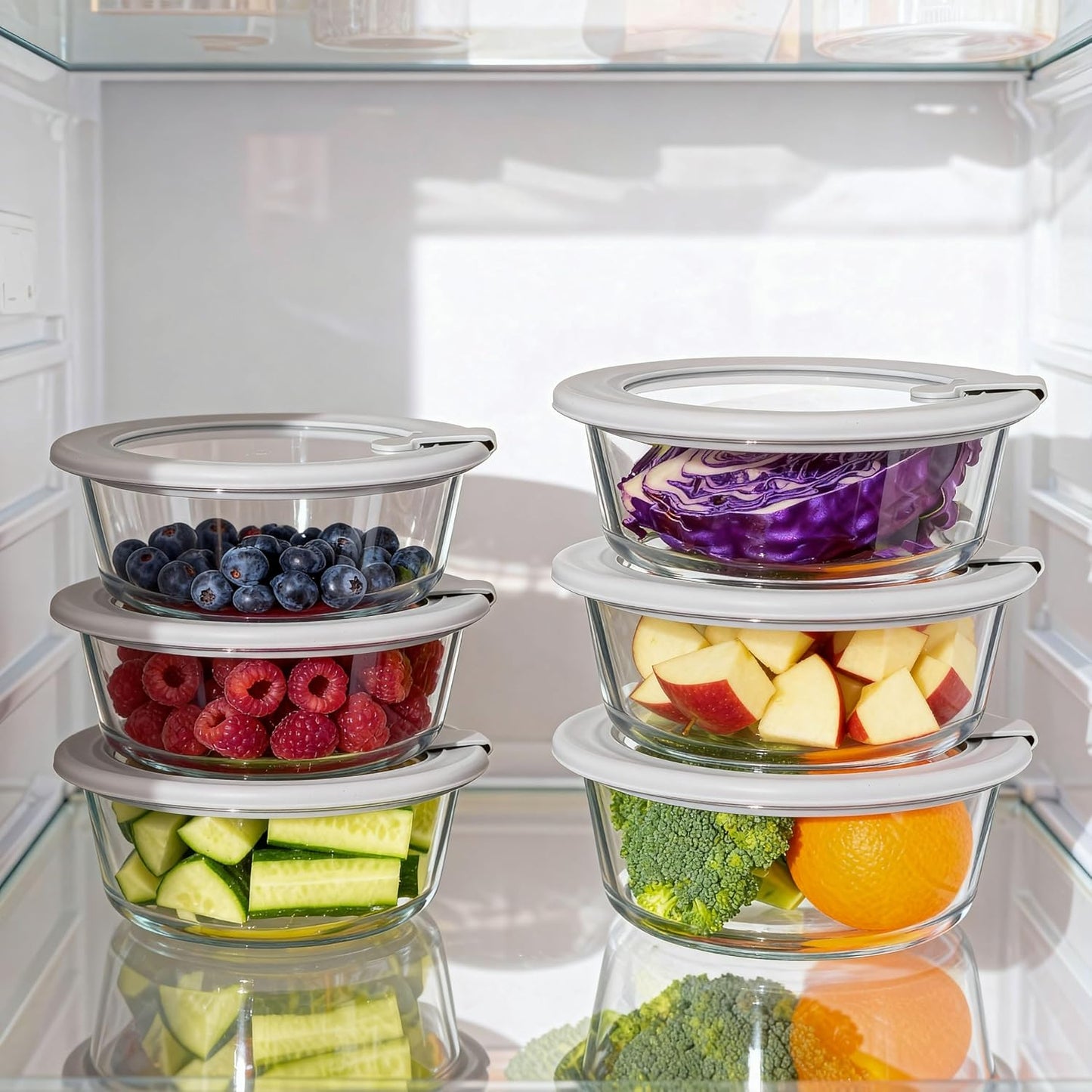 Glass Food Containers with Glass Lid, Microwave Safe Food Storage Container Set, 4 Pack of 35oz, Large Size Airtight Storage Set with Leak Proof Lids, Meal Prep Containers