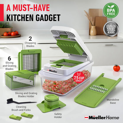 MUELLER HOME Pro-Series 10-in-1 Stainless Steel Multi Vegetable Chopper