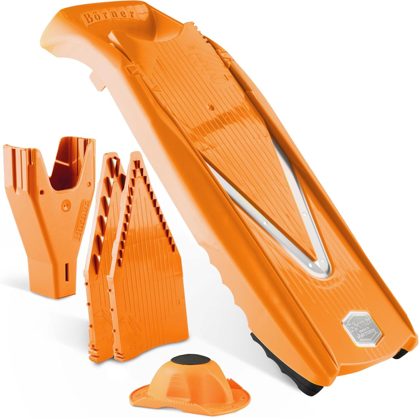 Börner Mandoline Slicer V5 (Basic Set) • Vegetable V-Slicer for Slices in 4 Thickness Settings • Stainless Steel V-Blade • Adjustable Kitchen Slicer for Vegetables & Fruits • Color: Green