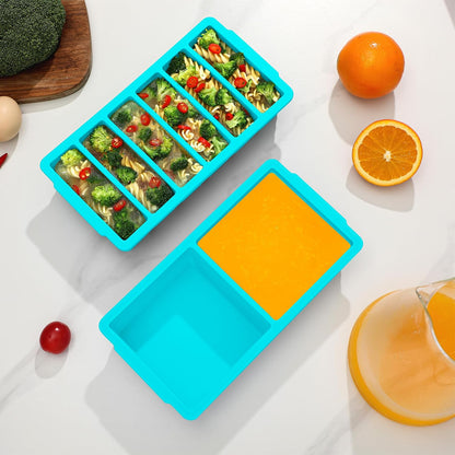3-Pack Silicone Freezer Trays with Lid,2 Large 2-Cup(500ml)&4 Medium 1-Cup(250ml)&6 Small 1/2-Cup(125ml) Soup Freezer Container Molds,Ice Cube Tray For Meal Prep&Freezing Soup,Stews,Sauces