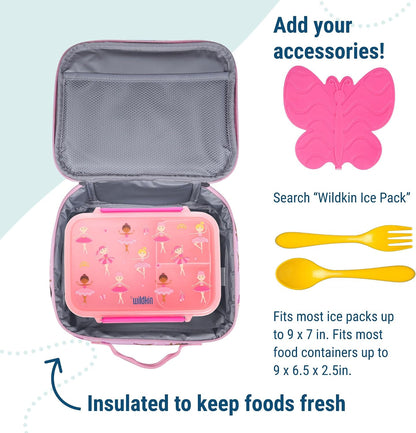 Wildkin Kids Insulated Lunch Box, Keeps Food Hot or Cold, BPA-Free with Mesh Pockets & Easy-Clean Lining – Ideal for School, Travel & Daycare – Holographic