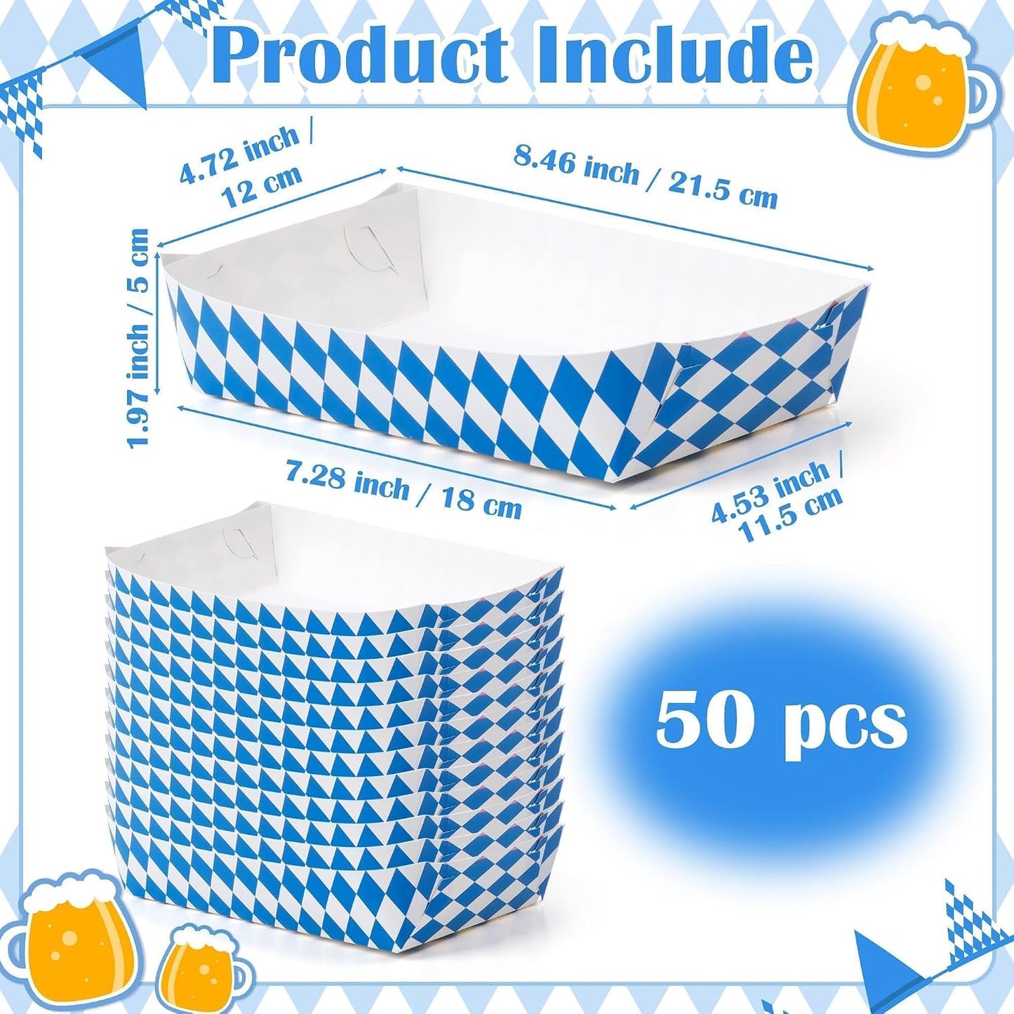 Mexican Taco Nights Food Trays - 60Pcs Mexican Flowers Wavy Edge Unassembled Tray Nacho Snack Candy Holder Disposable Paper Plate Holiday Birthday Carnival Party Supplies Food Container