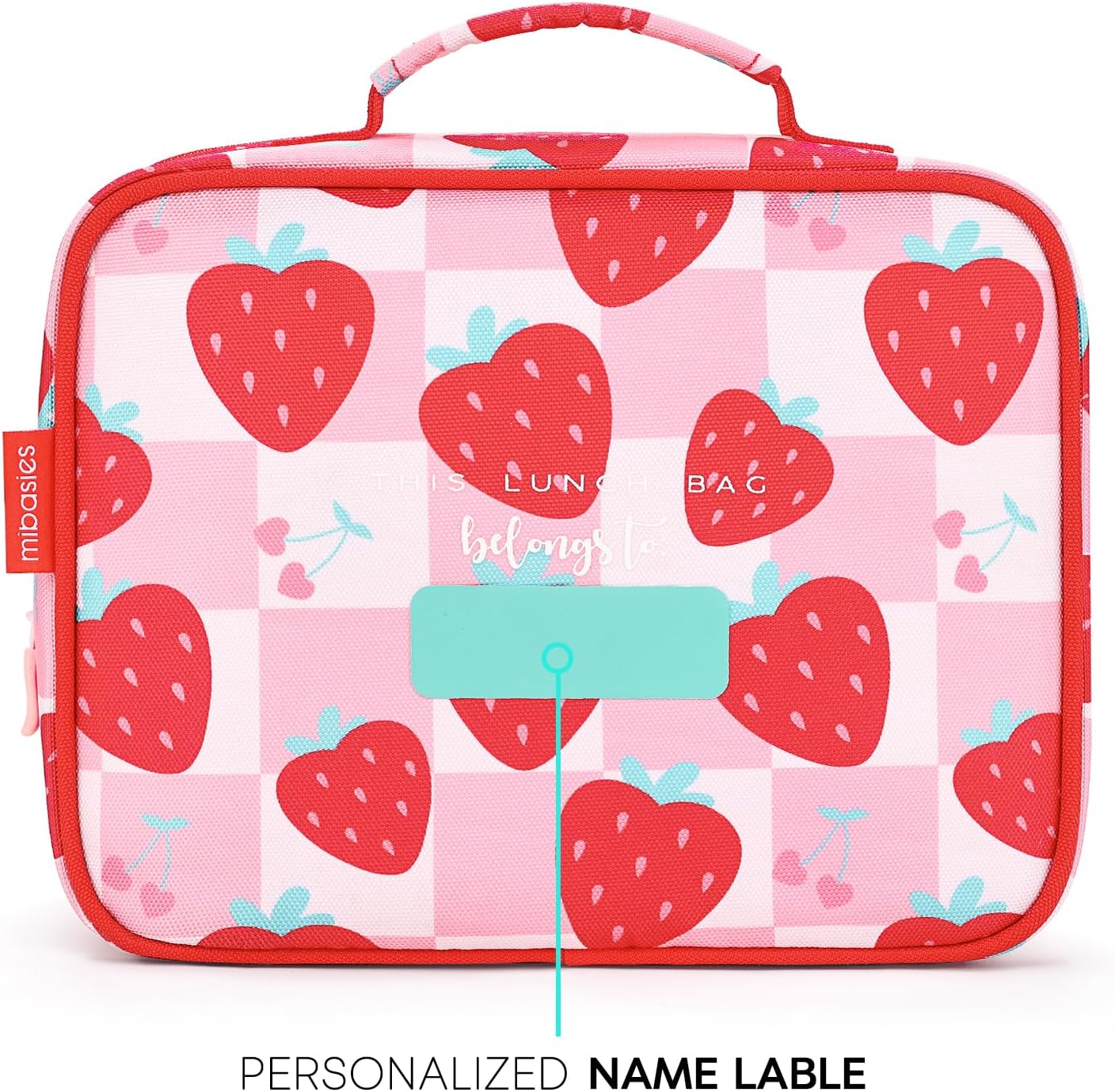 mibasies Kids Lunch Box for Girls Toddler, Insulated and Reusable Lunch Bag for School, Pink Rainbow