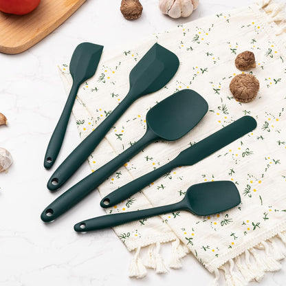 Silicone Spatula Set, 5 Piece Food Grade Rubber Spatulas for Baking, Cooking, and Mixing High Heat Resistant Non Stick Dishwasher Safe BPA-Free (Multicolor)