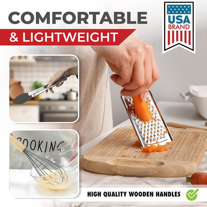 Kaluns 50 PCS Silicone Kitchen Utensils Set Complete Kitchen Set - 800°F Heat Resistant Non-Stick Premium Silicone Cooking Utensils W Wooden Handles - Can Opener, Masher, Turner, Silicone Spatula Set