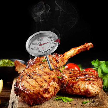 Meat Thermometer for Oven T731, BBQ Thermometer, Oven Safe, Large 2.5-Inch Easy-Read Face, Stainless Steel Stem and Housing