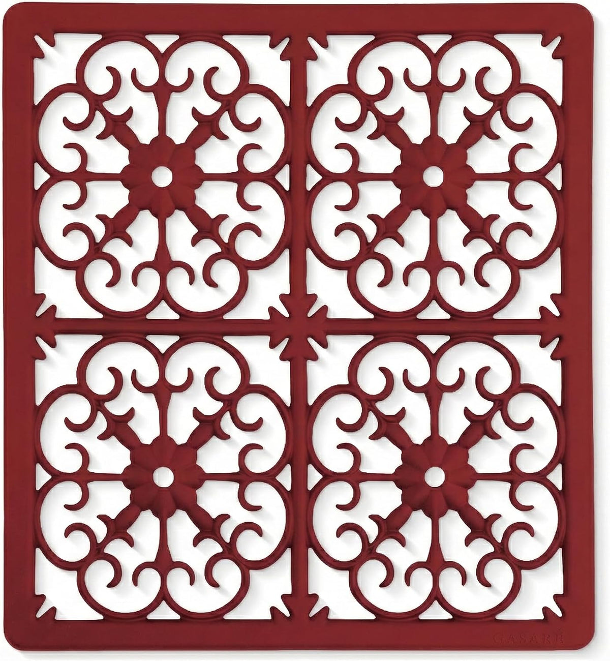 GASARÉ, Extra Large, Thick, Silicone Trivet for Hot Dishes, Pots, and Pans, Heat Resistant Mat for Countertop, Hot Pad for Kitchen, Easy to Clean, 16 x 12 x 3/8 Inches, White