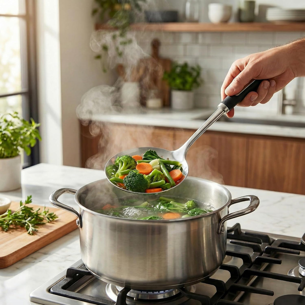 Stainless Steel Cooking Spoon Set, Serving,Slotted & Ladle