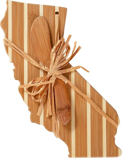 Totally Bamboo California Charcuterie Board with Spreader Knife Gift Set, 11-3/8" x 8-7/8"