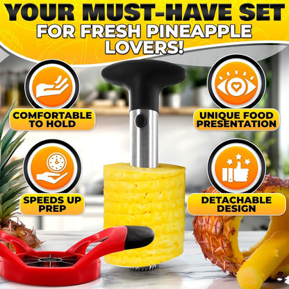 Watermelon Cutter Slicer Tool 2-in-1, Retractable Fork, 304 Steel
