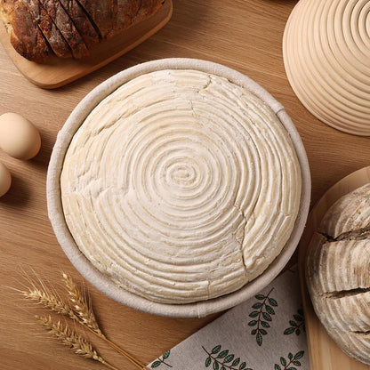 Banneton Bread Proofing Basket Set of 4PCS 6 Inch Mini Round Sourdough Dough Proofing Bowls for Sour Dough Bread Baking Supplies, Small Banneton Proofing Basket for Home Sourdough Bakers